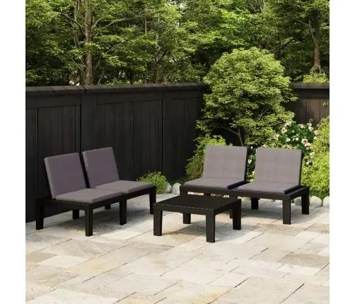 Poilsio Komplektas Su Pagalvėmis, 3 Dalių, Pilkas, Plastikas