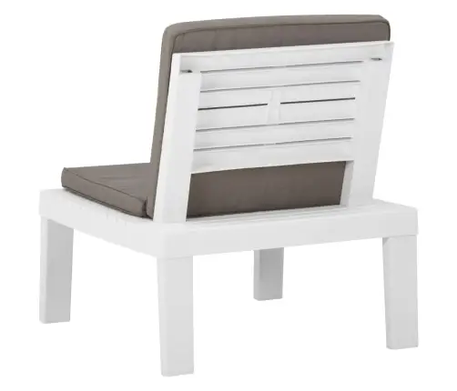 4-Daļīgs Dārza Mēbeļu Komplekts Ar Matračiem, Balta Plastmasa Vidaxl