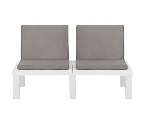 6-Osaline Aiamööbli Komplekt Patjadega, Plast, Valge