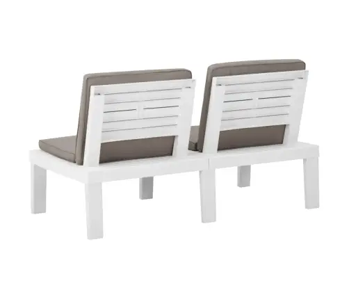 6-Osaline Aiamööbli Komplekt Patjadega, Plast, Valge