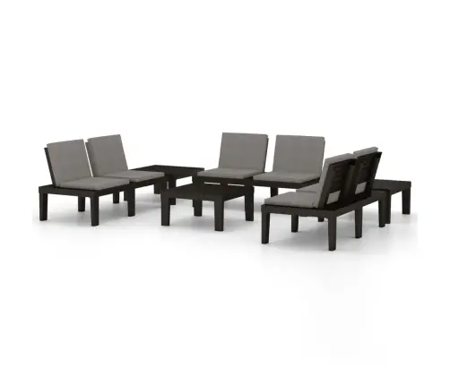 6-Osaline Aiamööbli Komplekt Patjadega, Plast, Hall