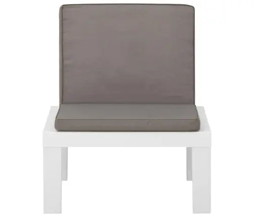 4-Daļīgs Dārza Mēbeļu Komplekts Ar Matračiem, Balta Plastmasa Vidaxl