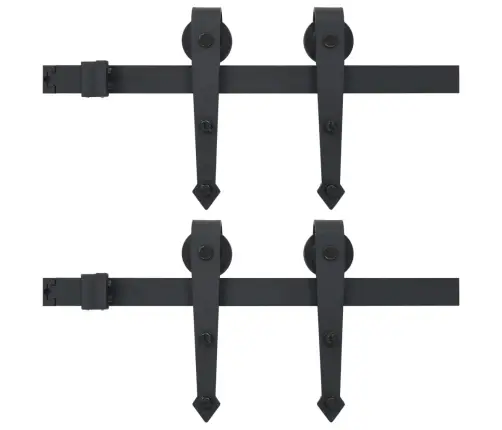 Liugukse Tarvikute Komplektid 2 Tk 200 Cm Terasest, Must