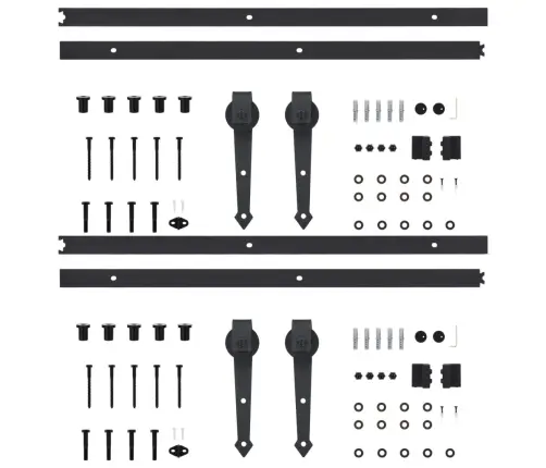 Liugukse Tarvikute Komplektid 2 Tk 200 Cm Terasest, Must