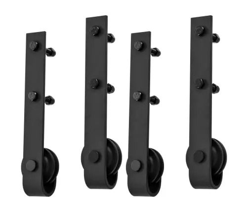 Bīdāmo Durvju Sistēmas, 2 Gab., 200 Cm, Melns Tērauds Vidaxl