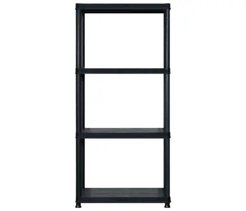 Lentyna Daiktams, 4 Aukštų, Juoda, 122X30,5X130cm Plastikas