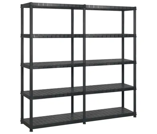 Hoiuriiul, 5-Korruseline, Must, 170 X 40 X 185 cm Plast