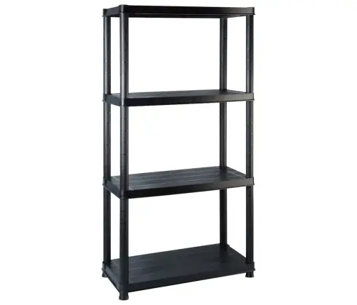 Lentyna Daiktams, 4 Aukštų, Juoda, 183X30,5X130cm Plastikas