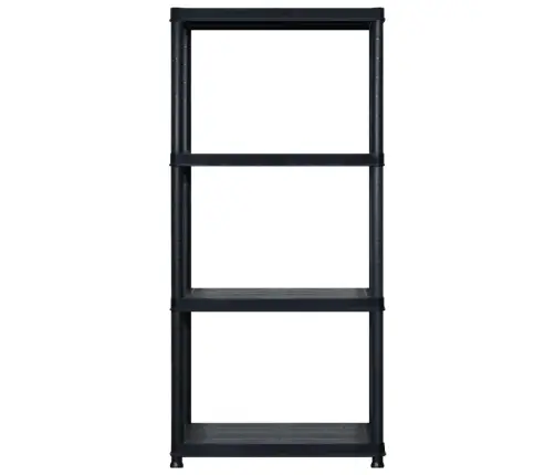 Lentyna Daiktams, 4 Aukštų, Juoda, 183X30,5X130cm Plastikas