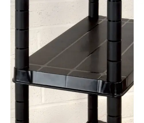 Lentyna Daiktams, 4 Aukštų, Juoda, 183X30,5X130cm Plastikas