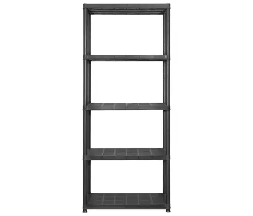 5-Līmeņu Plaukts, Melns, 213X38X170 Cm, Plastmasa Vidaxl