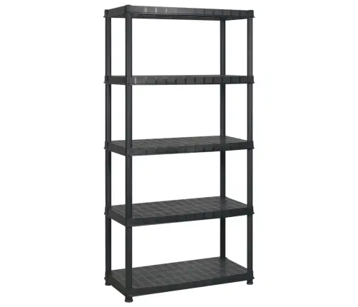 5-Līmeņu Plaukts, Melns, 274,5X45,7X185 Cm, Plastmasa Vidaxl
