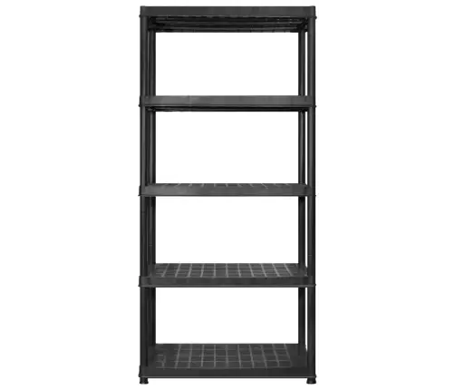 5-Līmeņu Plaukts, Melns, 274,5X45,7X185 Cm, Plastmasa Vidaxl