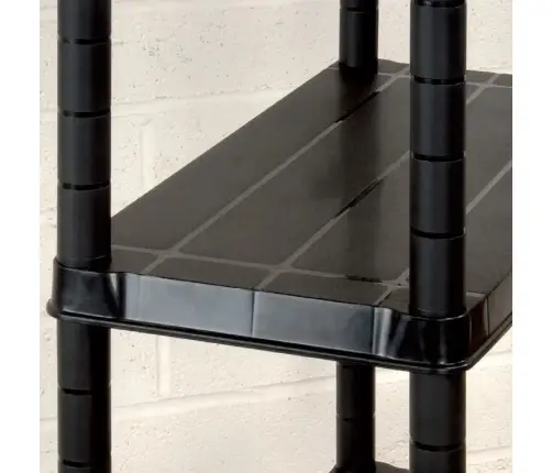 Lentyna Daiktams, 4 Aukštų, Juoda, 244X30,5X130cm Plastikas