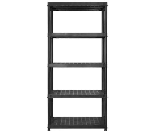 Lentyna Daiktams, 5 Aukštų, Juoda, 340X40X185cm Plastikas