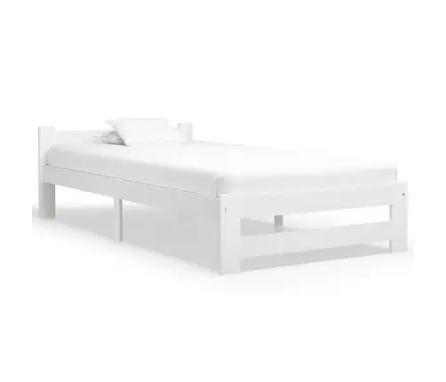 Gultas Rāmis, Balts, Priedes Masīvkoks, 90X200 Cm Vidaxl