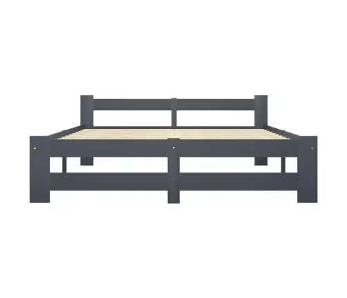 Gultas Rāmis, Tumši Pelēks, Priedes Masīvkoks, 120X200 Cm Vidaxl