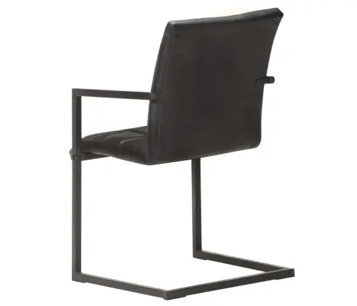 Konsoles Virtuves Krēsli, 6 Gab., Melna Dabīgā Āda Vidaxl