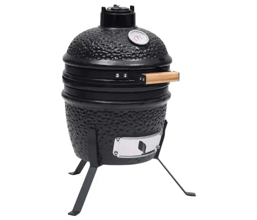 Kamado Grils, Kūpinātava, Keramika, 56 Cm, Melns Vidaxl