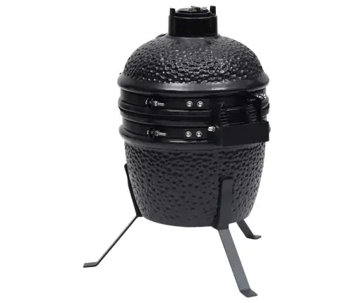 Kamado Grils, Kūpinātava, Keramika, 56 Cm, Melns Vidaxl