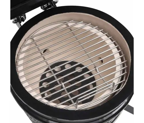 Kamado Grils, Kūpinātava, Keramika, 56 Cm, Melns Vidaxl