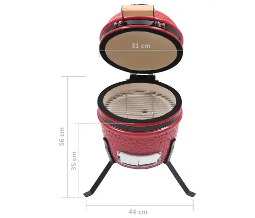 Keramikinė Kamado Kepsninė-Rūkykla, 56 cm Raudona Spalva