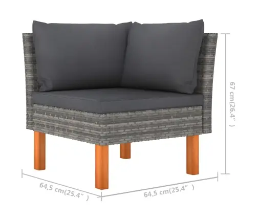 4-Daļīgs Dārza Atpūtas Mēbeļu Komplekts, Pelēka Pe Rotangpalma Vidaxl