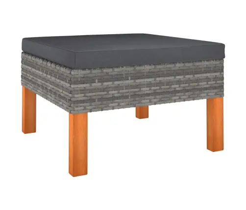 5-Daļīgs Dārza Atpūtas Mēbeļu Komplekts, Pelēka Pe Rotangpalma Vidaxl