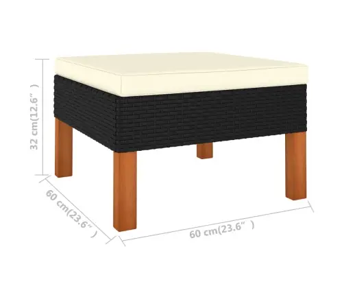 Sodo Komplektas Su Pagalvėlėmis, 6 Dalių, Juodas, Poliratanas Sodo Komplektas Su Pagalvėlėmis, 6 Dalių, Juodas, Poliratanas