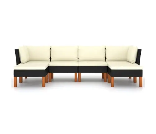 6-Daļīgs Dārza Atpūtas Mēbeļu Komplekts, Melna Pe Rotangpalma Vidaxl