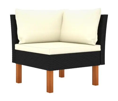 9-Daļīgs Dārza Atpūtas Mēbeļu Komplekts, Melna Pe Rotangpalma Vidaxl