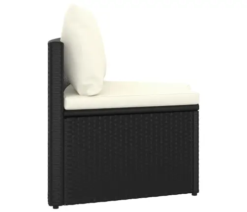 7-Osaline Aiadiivanikomplekt Patjadega, Polürotang, Must