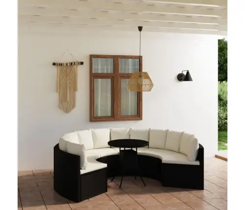 7-Osaline Aiadiivanikomplekt Patjadega, Polürotang, Must