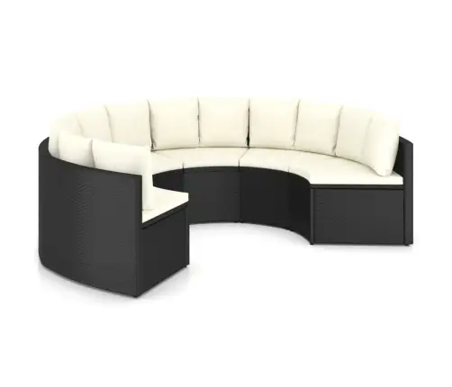 6-Daļīgs Dārza Dīvāna Komplekts Ar Matračiem, Pe Rotanpalma Vidaxl