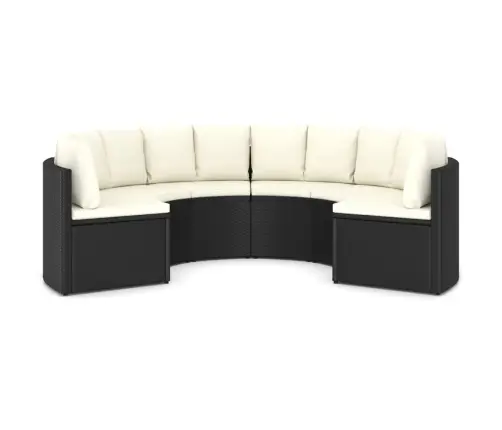 6-Daļīgs Dārza Dīvāna Komplekts Ar Matračiem, Pe Rotanpalma Vidaxl