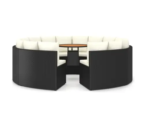 9-Osaline Aiadiivanikomplekt Patjadega, Polürotang, Must