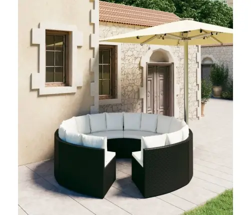 8-Daļīgs Dārza Dīvānu Komplekts Ar Matračiem, Pe Rotangpalma Vidaxl