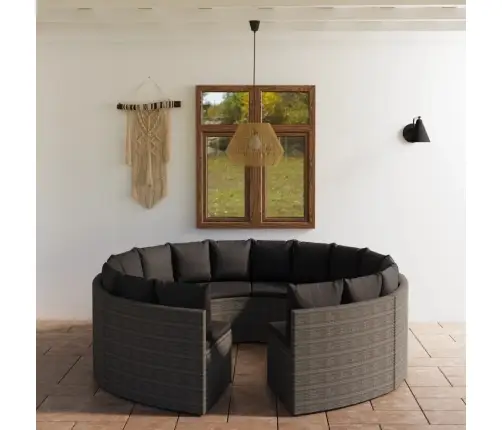 8-Osaline Aiadiivanikomplekt Patjadega, Polürotang, Hall