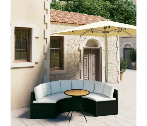 5-Daļīgs Dārza Dīvānu Komplekts Ar Matračiem, Pe Rotangpalma Vidaxl