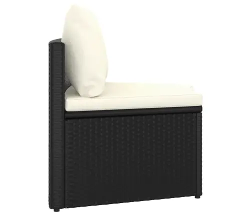 Sodo Komplektas Su Pagalvėlėmis, 5 Dalių, Juodas, Poliratanas