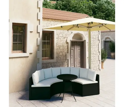 Sodo Komplektas Su Pagalvėlėmis, 5 Dalių, Juodas, Poliratanas