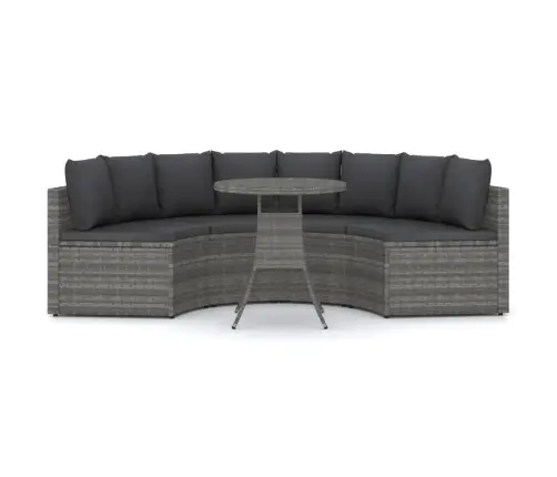 5-Daļīgs Dārza Dīvānu Komplekts Ar Matračiem, Pe Rotangpalma Vidaxl