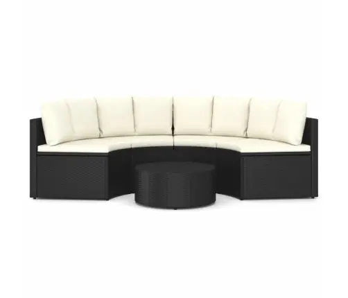 5-Daļīgs Dārza Dīvānu Komplekts Ar Matračiem, Pe Rotangpalma Vidaxl