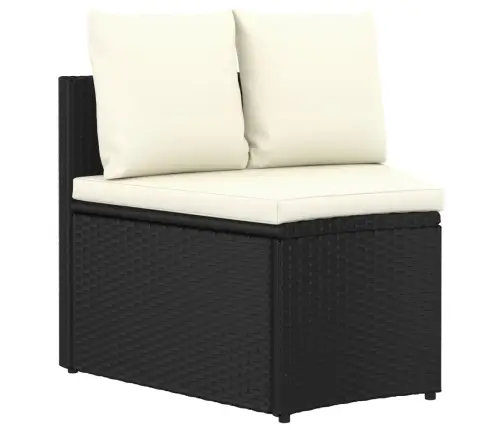 4-Daļīgs Dārza Dīvāna Komplekts Ar Matračiem, Melns Pe Vidaxl