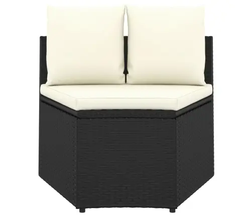 4-Daļīgs Dārza Dīvāna Komplekts Ar Matračiem, Melns Pe Vidaxl