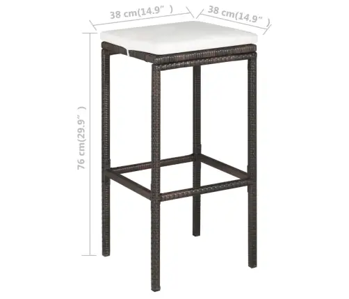 5-Daļīgs Dārza Mēbeļu Komplekts Ar Matračiem, Pe Rotangpalma Vidaxl