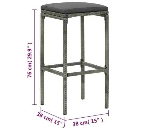 5-Daļīgs Dārza Mēbeļu Komplekts Ar Matračiem, Pe Rotangpalma Vidaxl