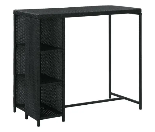 5-Osaline Aiabaari Komplekt Patjadega, Polürotang, Must