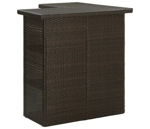 4-Osaline Aiabaari Komplekt Patjadega, Polürotang, Pruun