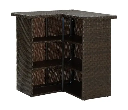 4-Osaline Aiabaari Komplekt Patjadega, Polürotang, Pruun